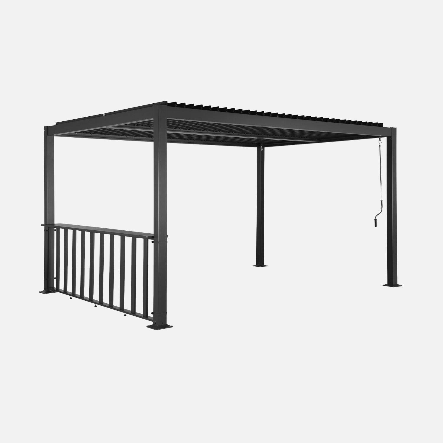 Palace 3x3 + accesorio - Pérgola bioclimática de aluminio y acero 3x3m + barra 3m