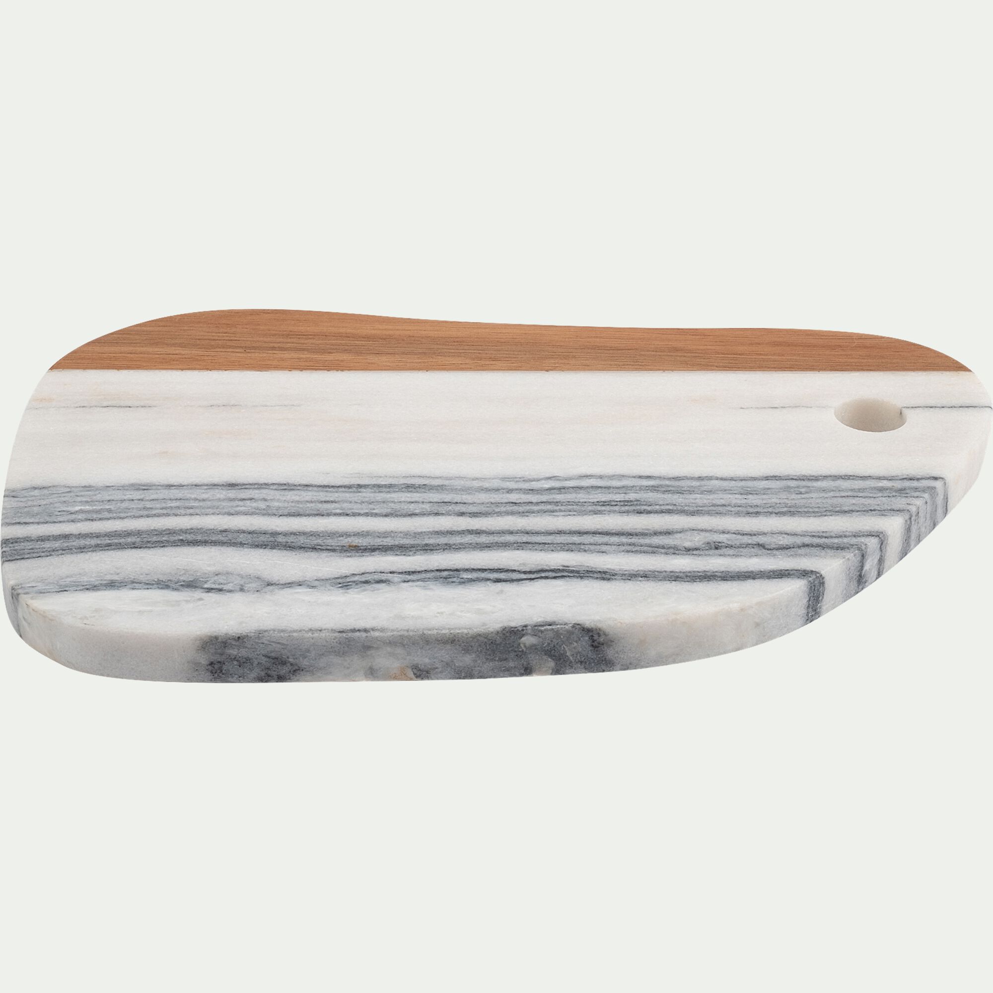 MARACA - Planche à découper en marbre et acacia - blanc