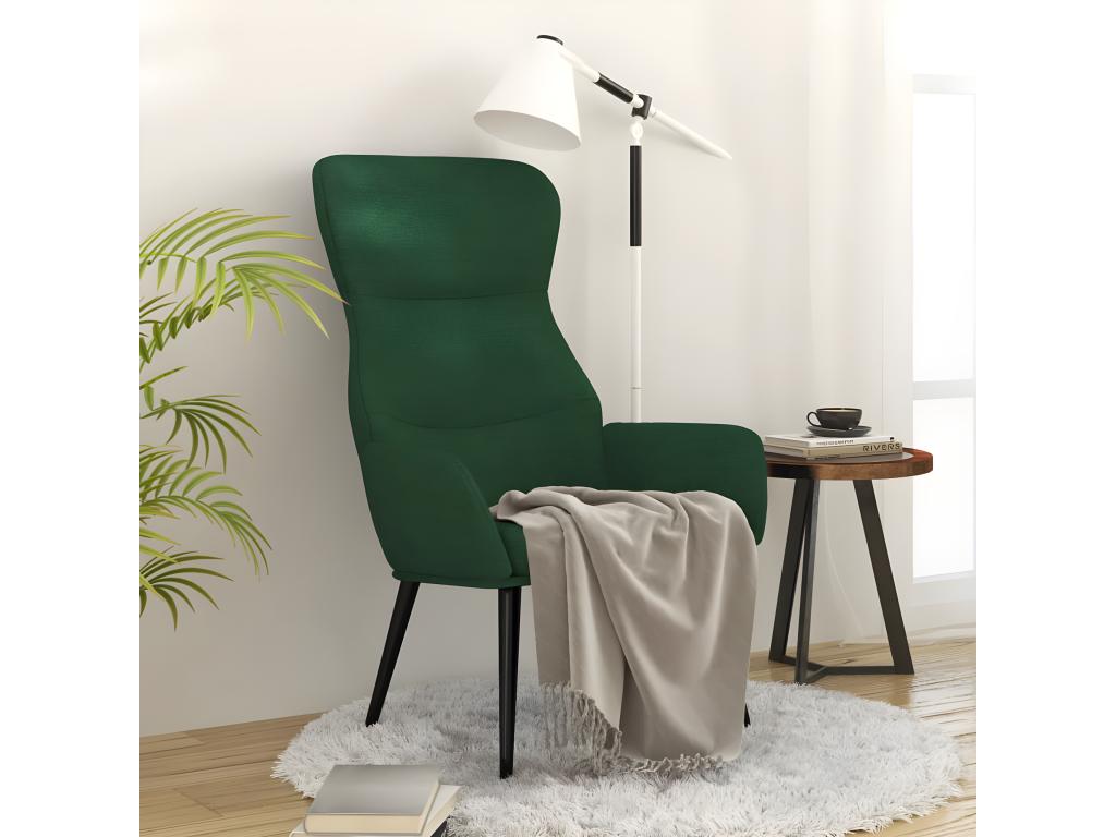 Sillón de Confortzx de tela verde oscuro