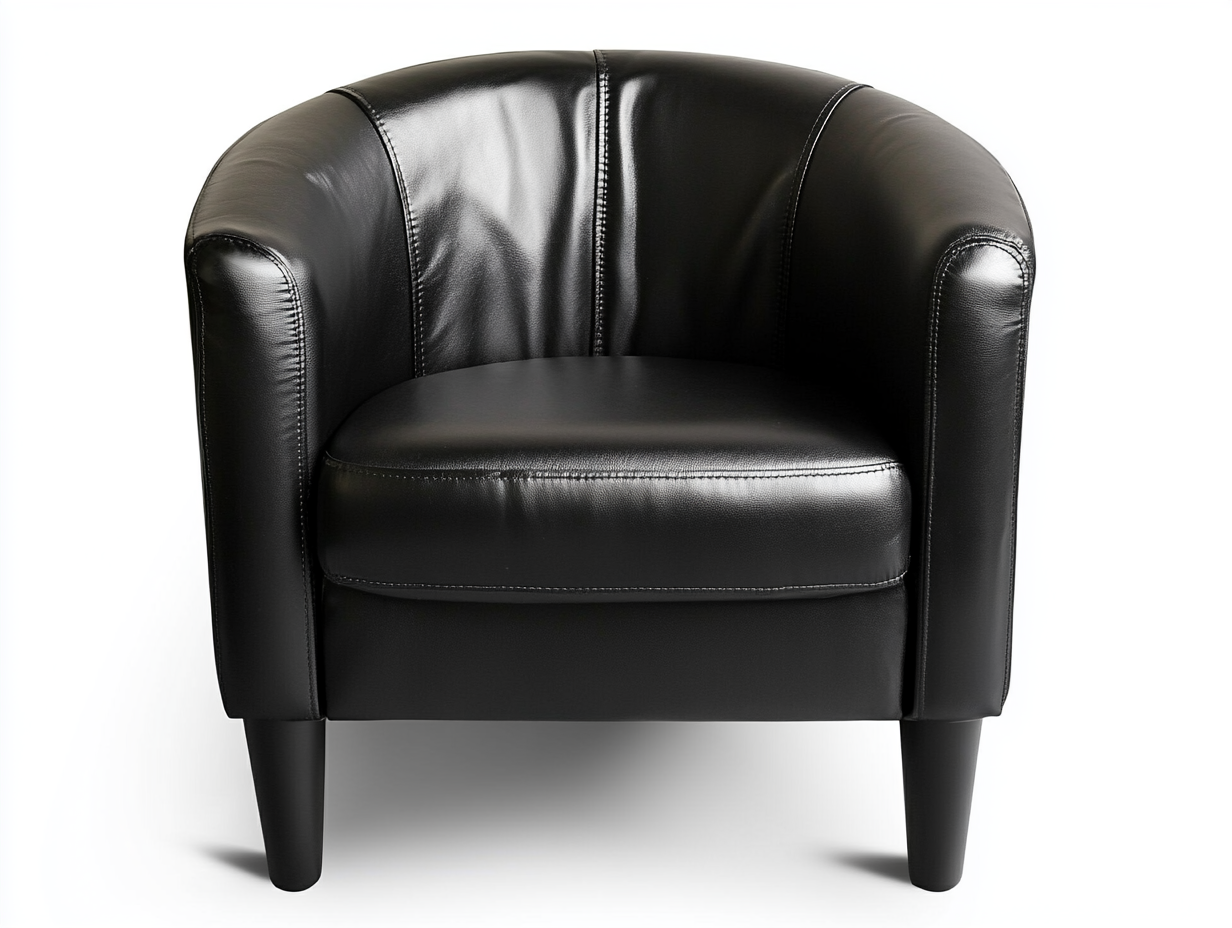 Sillón individual negro piel sintética sala estar compacto 75 cm