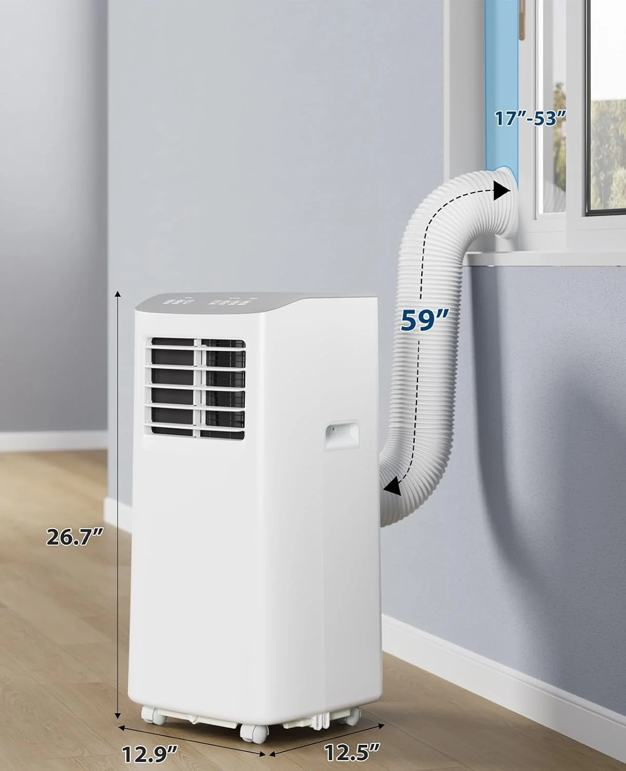 EastVita 8,000 BTUs Portable Air Conditioner, Room Air Conditioner, 3-in-1 Cooling AC Portable Air Conditioner with Fan & Dehumidifier, Standing AC, Ventless Floor AC - Image 8