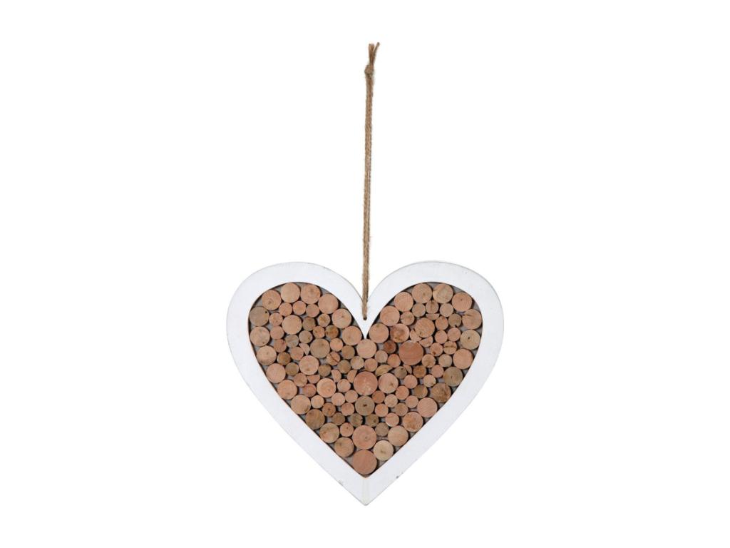 Corazón colgante de madera