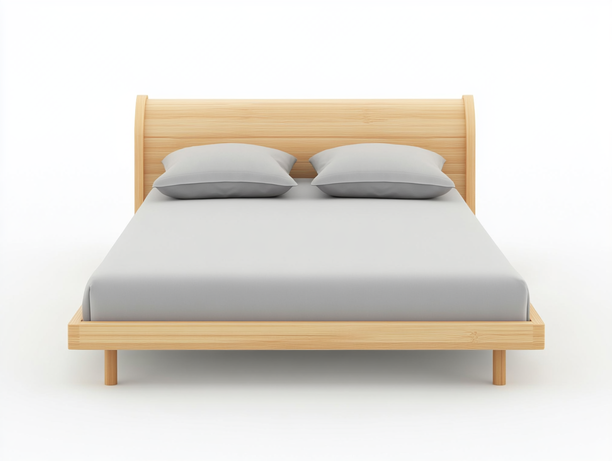 Cama Doble Natural Madera Maciza para Dormitorio 200x160x85 cm