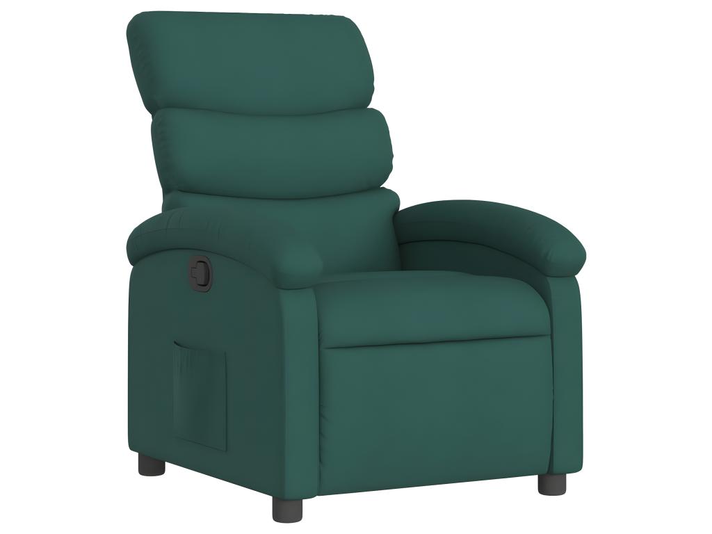 Sillón reclinable de tela verde oscuro