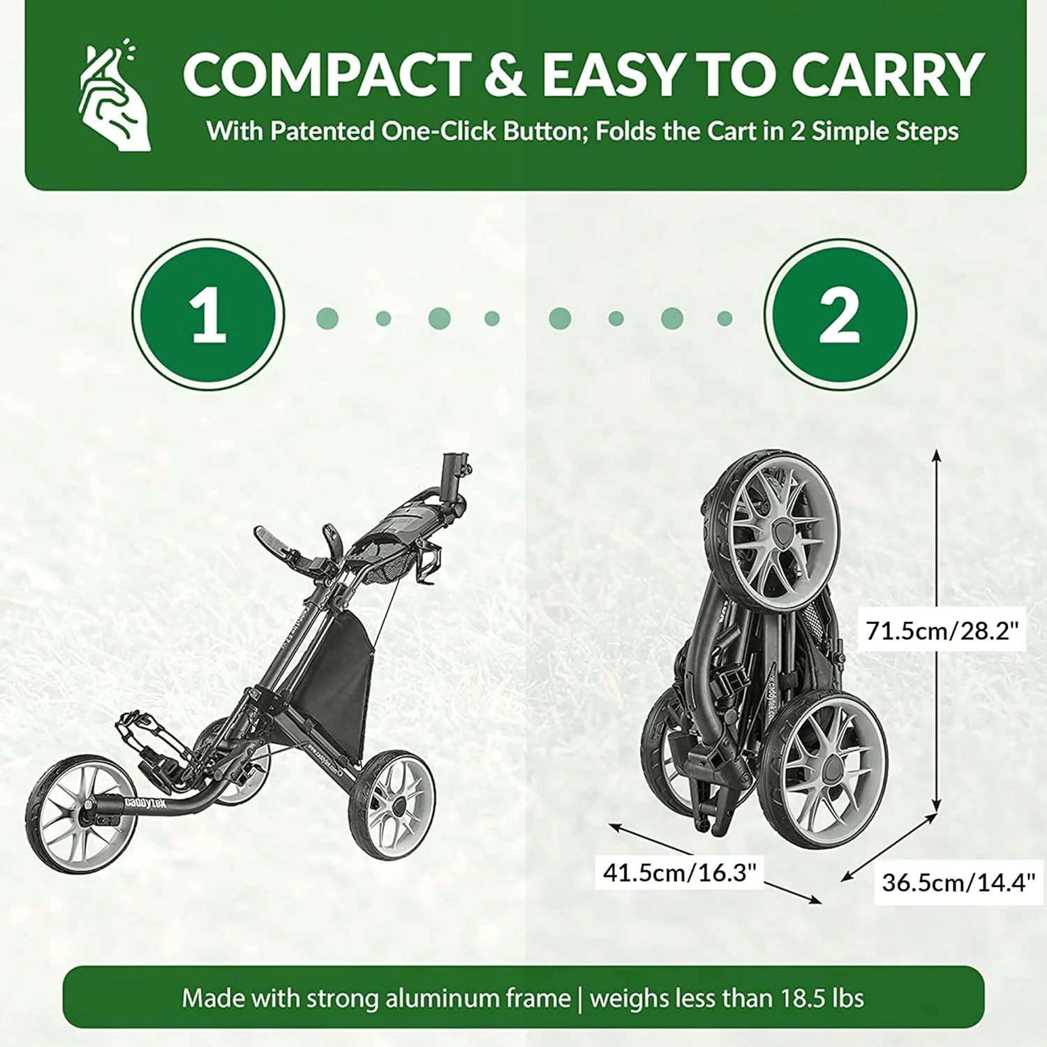 3-Wheel Foldable Golf Push Cart With Foot Brake - CaddyLite EZ V8 - Image 17 3-Wheel Foldable Golf Push Cart With Foot Brake - CaddyLite EZ V8 - Image 17