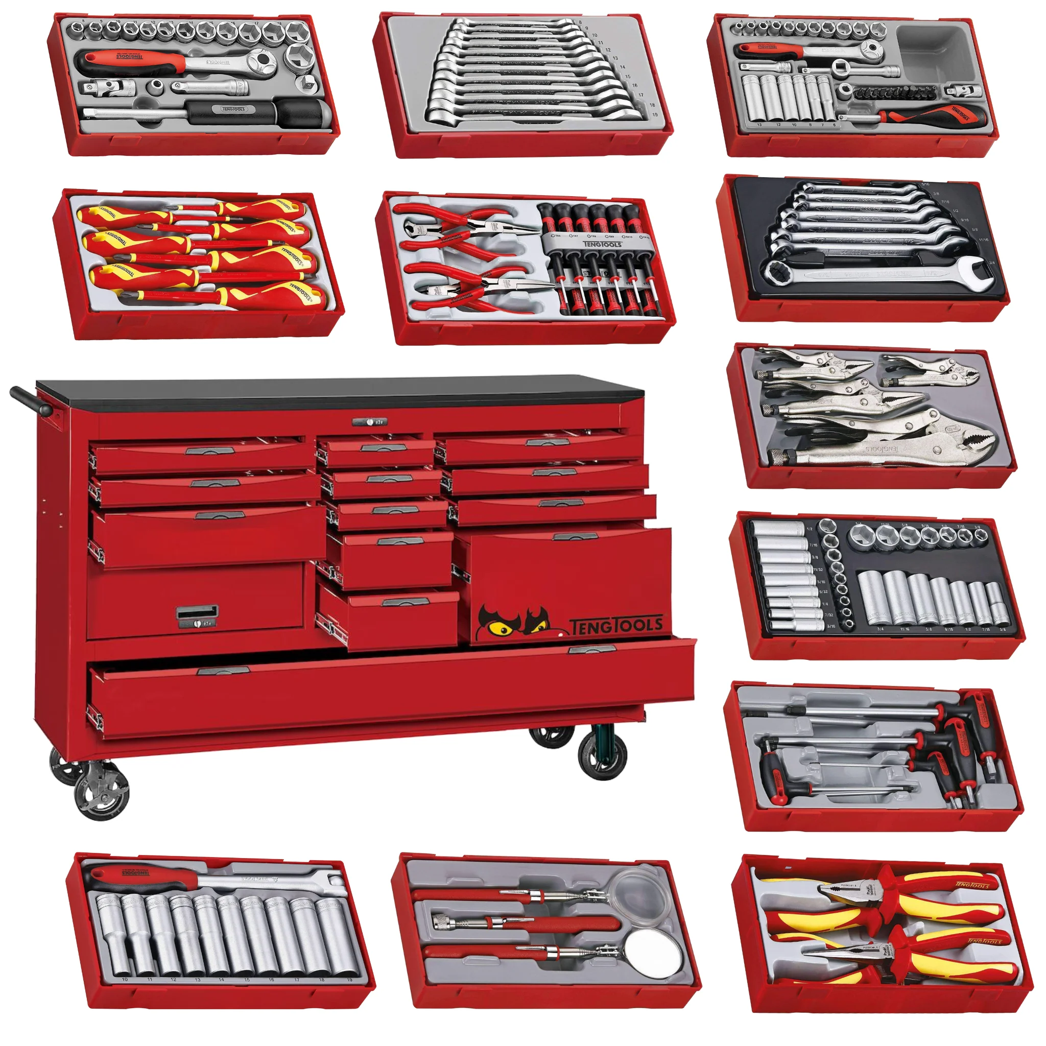 WAYFAIR Teng Tools 1014 Piece 67 Inch Wide Roller Cabinet Tool Kit - TCMM1014MM