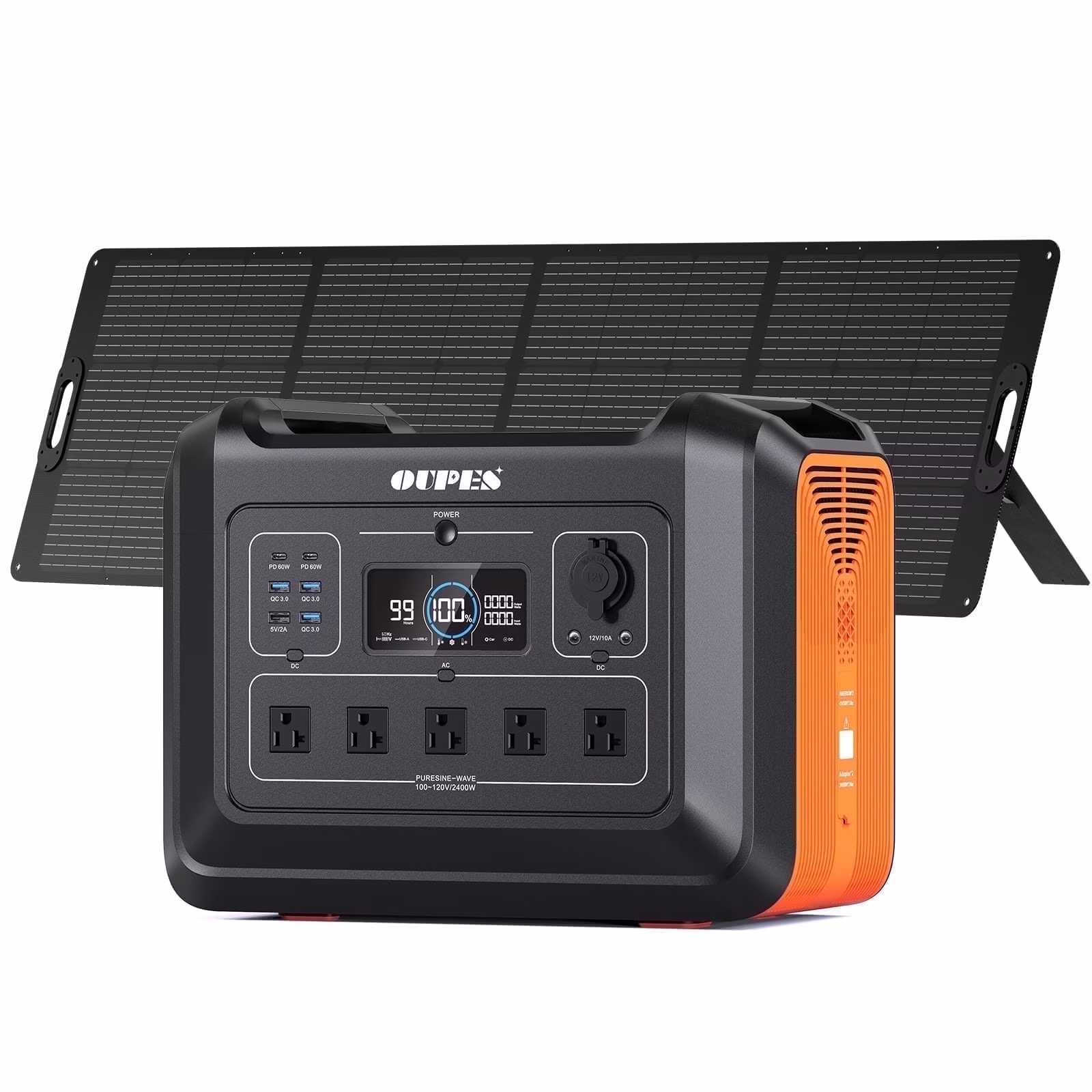 OUPES 2400W 2232Wh Portable Power Station with 4x240W Solar Panel,Solar Generator for Outdoor Camping,Home Backup,Emergency,RV - Image 3