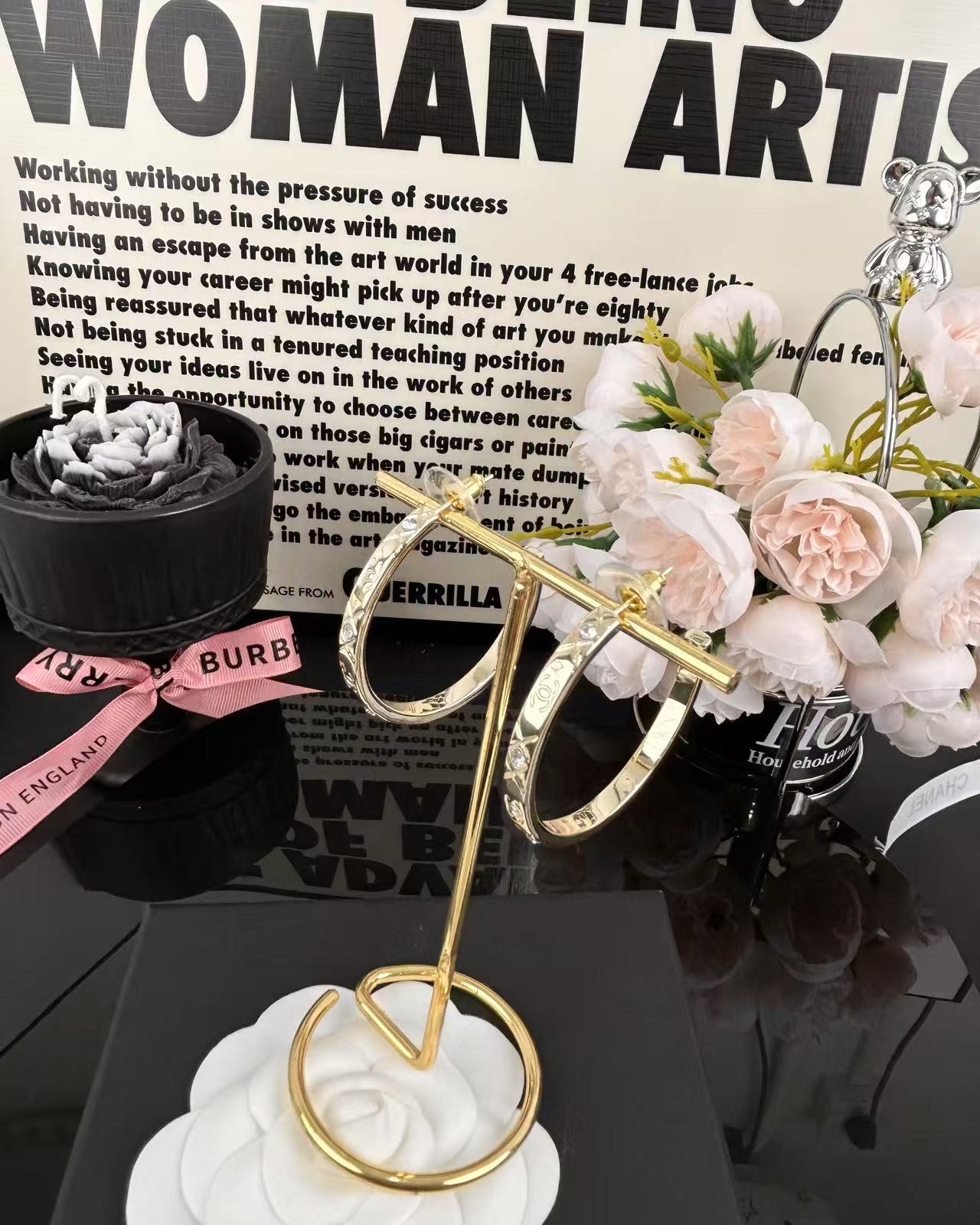 Chanel Light Gold Large Hoop CC Earrings - Original Replica Club