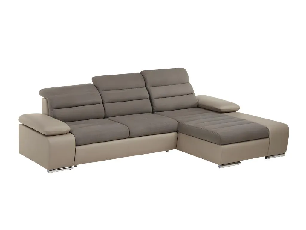 Sofá cama rinconero de tela y piel sintética Kavehomedeco - color Kavehomedeco - Ángulo derecho JODX27555