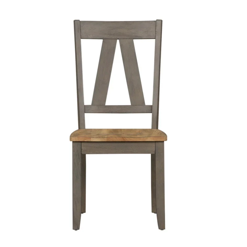 Lindsey Farm 7-Piece Trestle Table Set in Gray and Sandstone