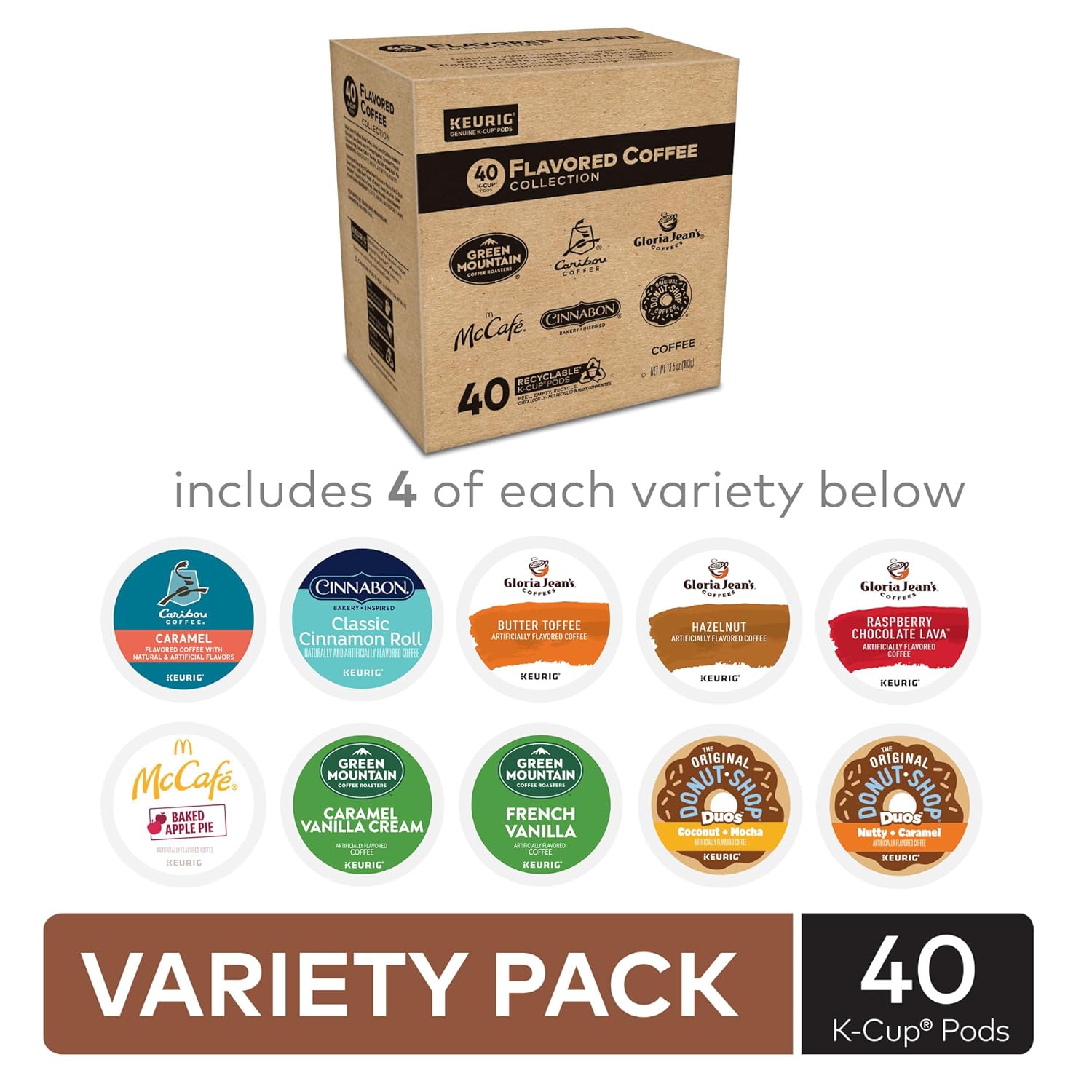 Keurig® Flavored Coffee Variety Pack. Keurig Single Serve K-Cup Pods. 40ct