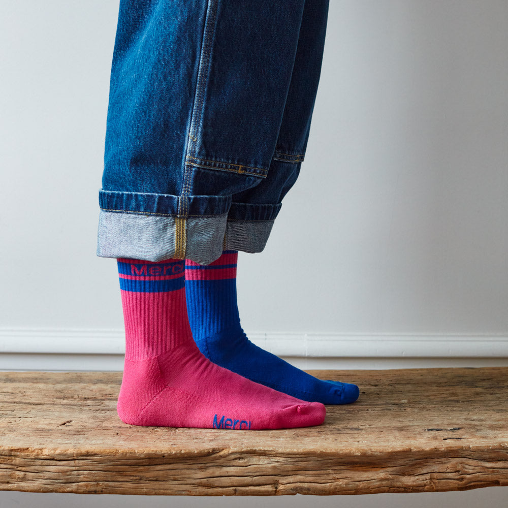Merci - Chaussettes à rayures - Rose