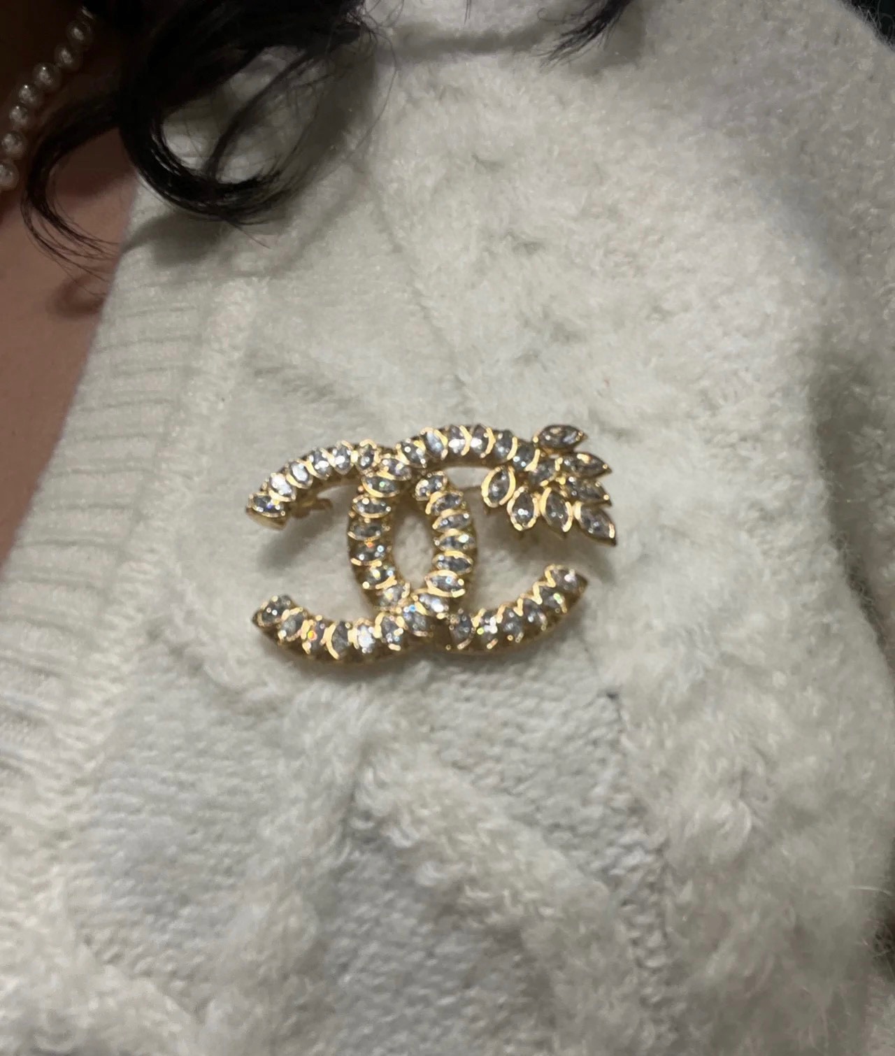Chanel Luxury Full Diamond Ear of Wheat CC Brooch - Original Replica Club