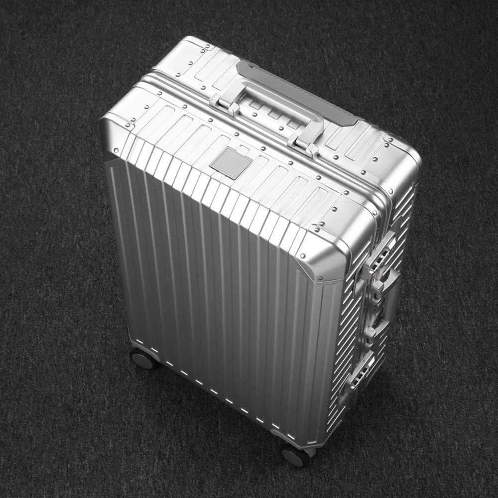 All Aluminum Magnesium Hardshell Carry On Luggage with Lock, Airline Approved Hardside Carry on Suitcase with Spinner Wheels, Checked Metal Rolling Luggage Case for Travel, Business - Image 2