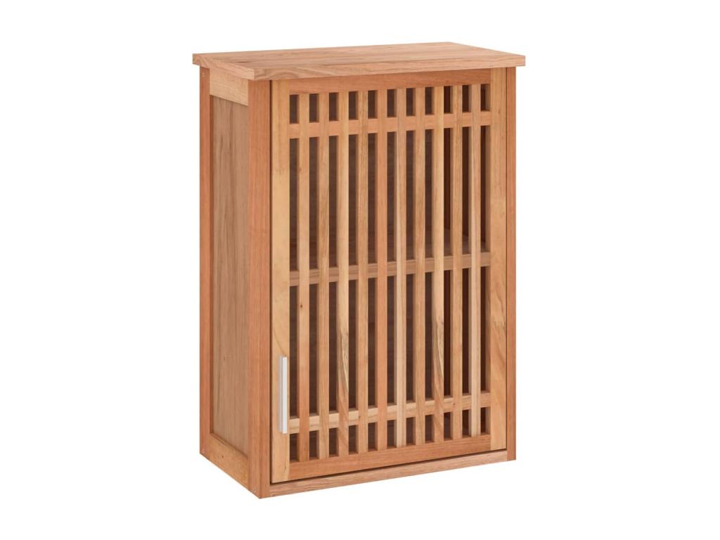 Armario de baño para pared madera maciza de nogal 42x23x60 cm