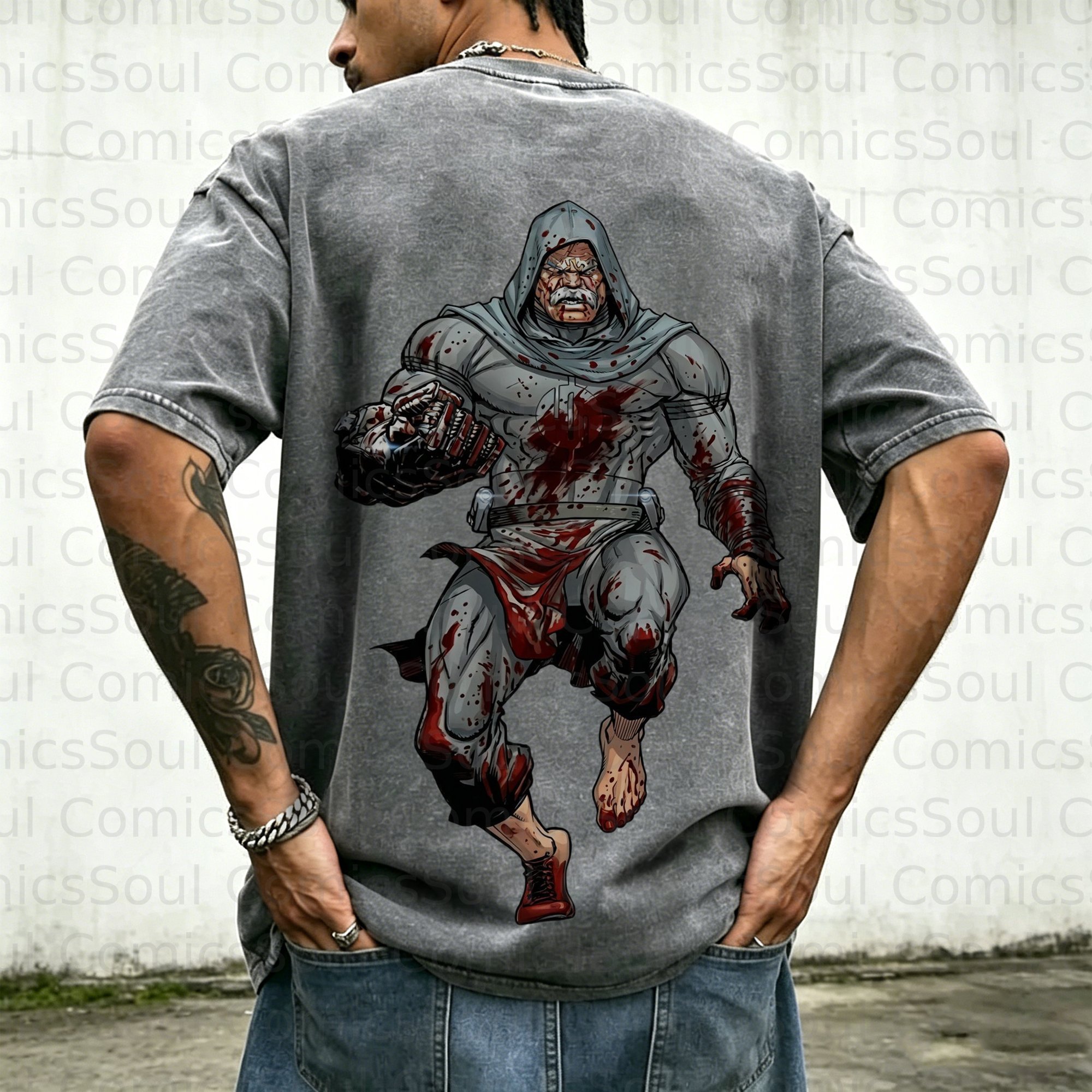 Unisex Anime Inspired Vintage Washed T-Shirt