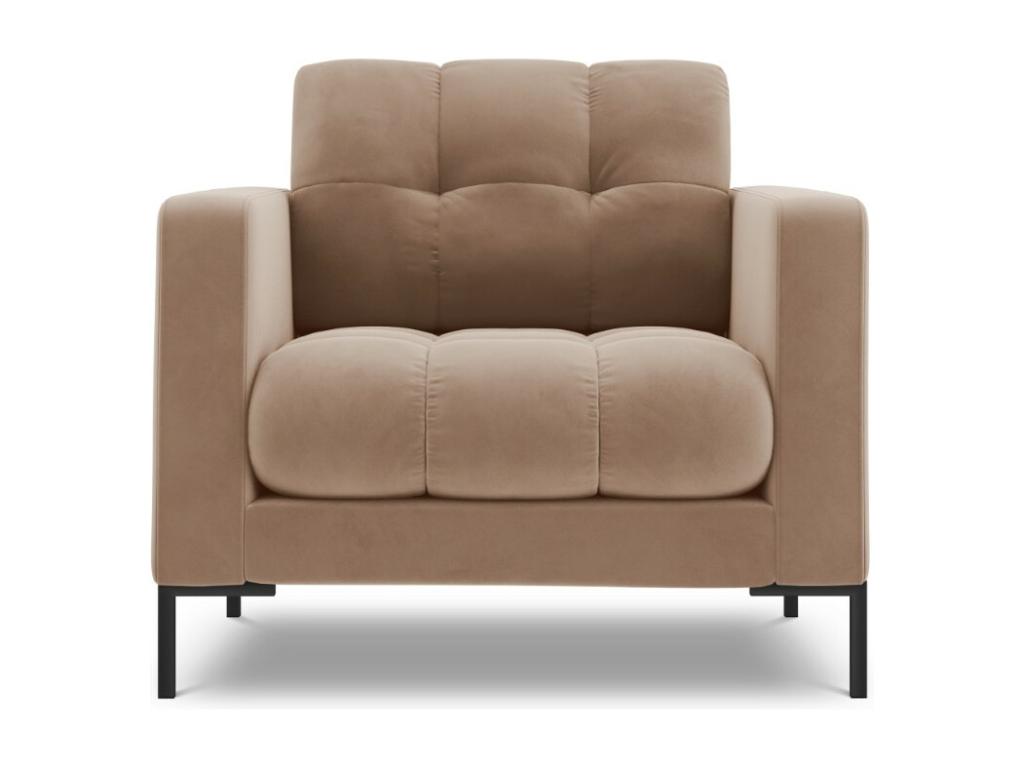 Sillón Cozetiq de terciopelo beige - 87x92x75cm