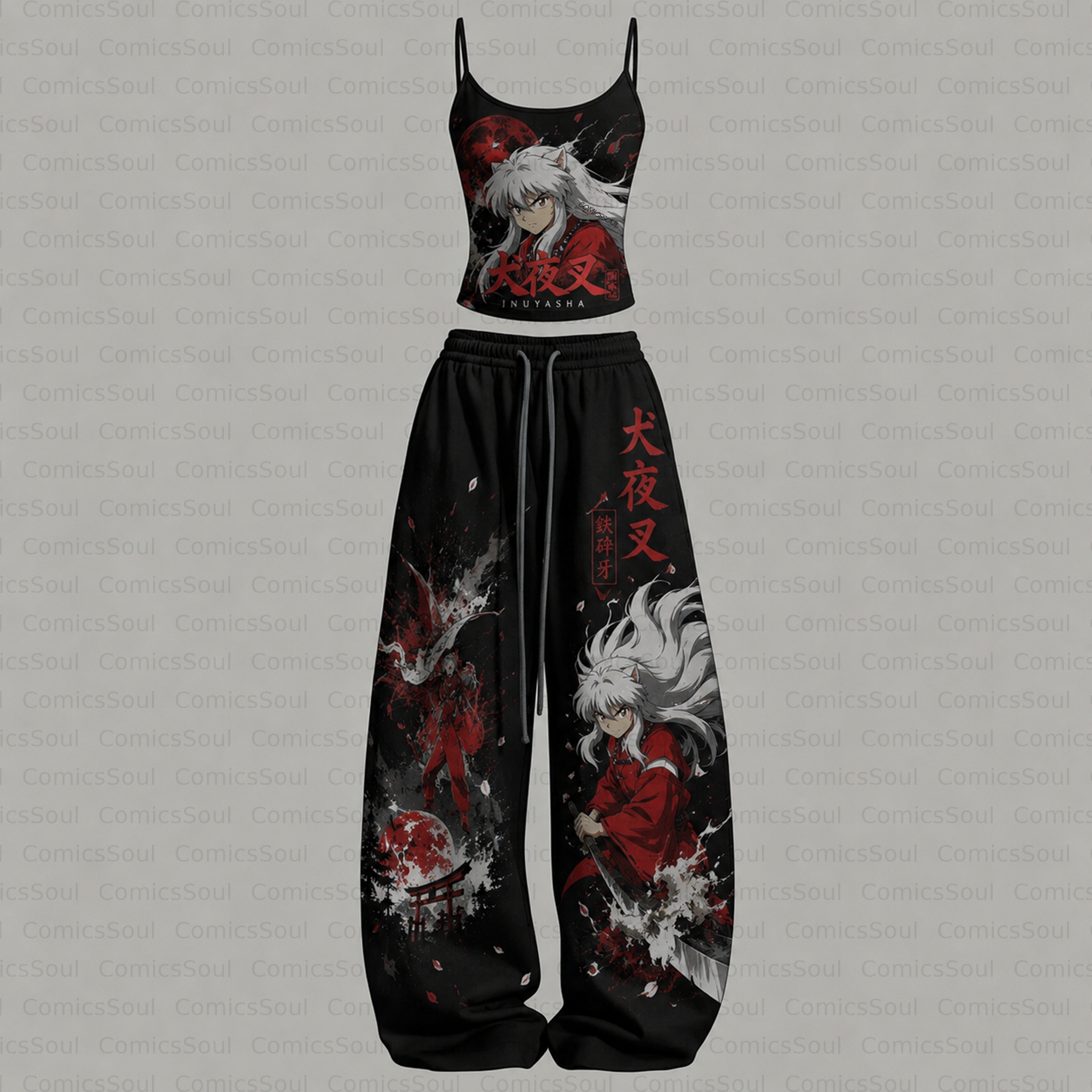 Inuyasha Top & Elasticated Trousers Two-Piece Set