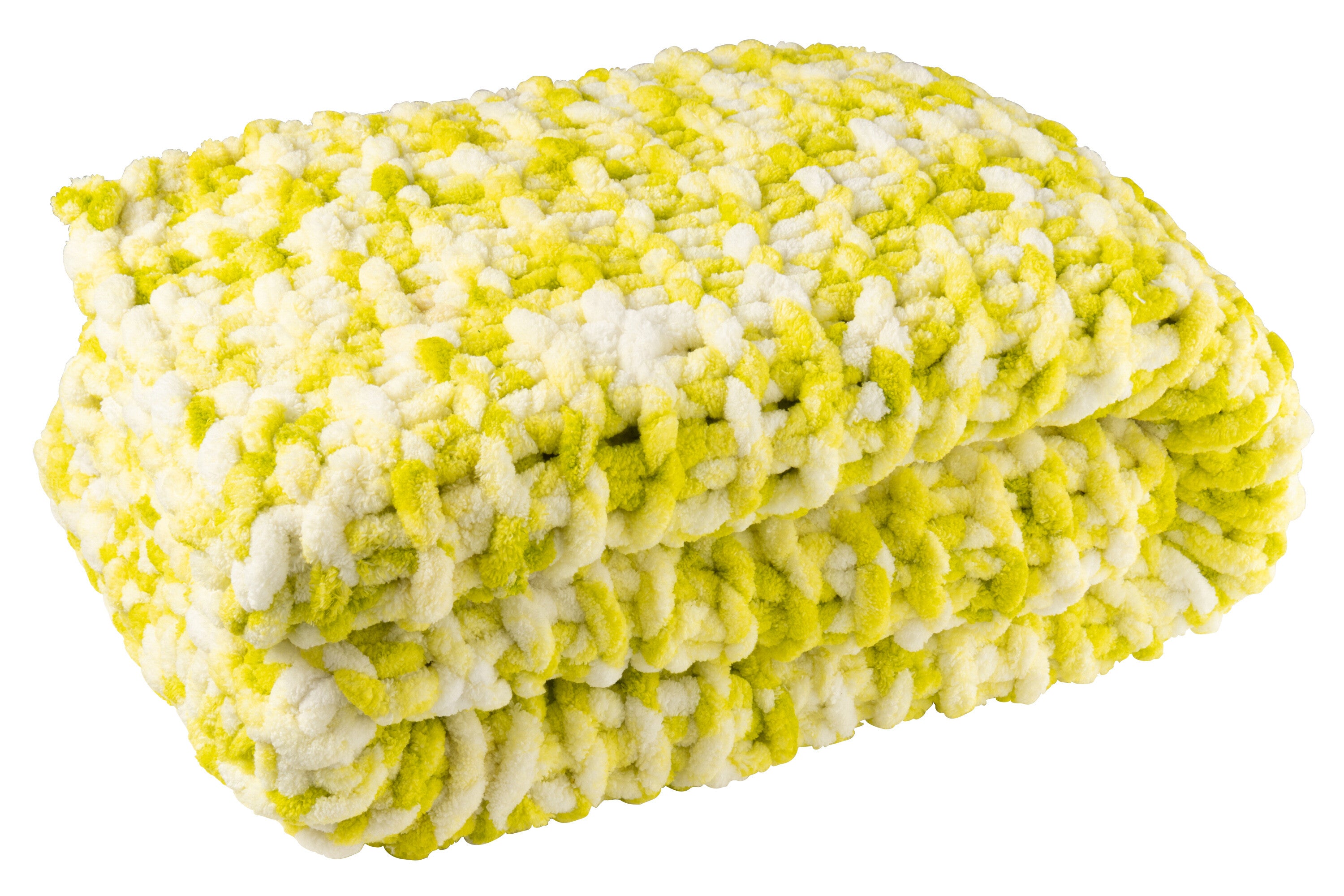 J-Line deken Gebreid - polyresin - wit groen