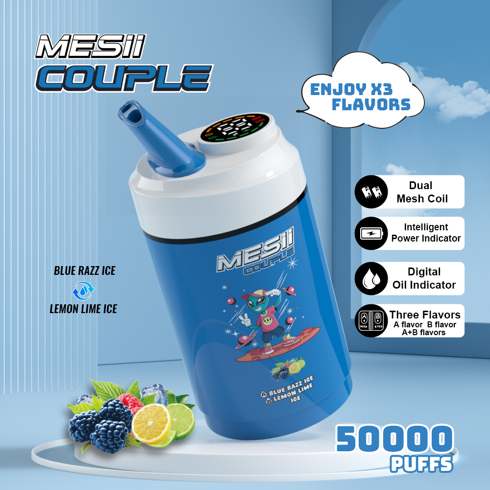 （10 pack）Mesii Couple 50K Puffs Triple Mode Flavor Vape | Two Flavours You Can Switch And Blend