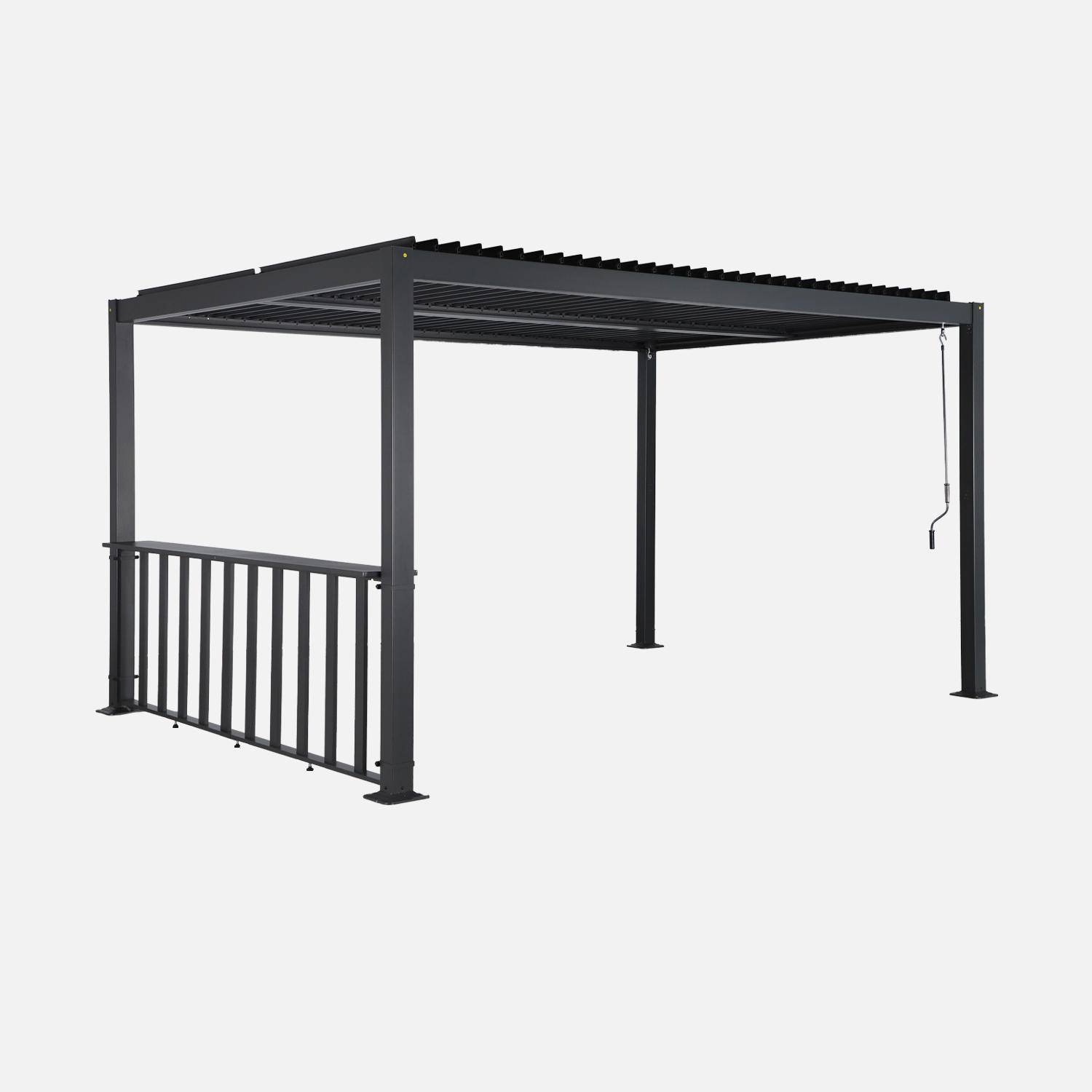 Palace 3x4m + accesorio - Pérgola bioclimática de aluminio y acero 3x4m + bar 3m