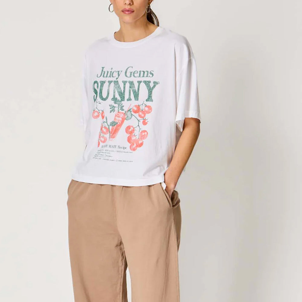 Bowery - T shirt Juicy Gems Sunny - Blanc