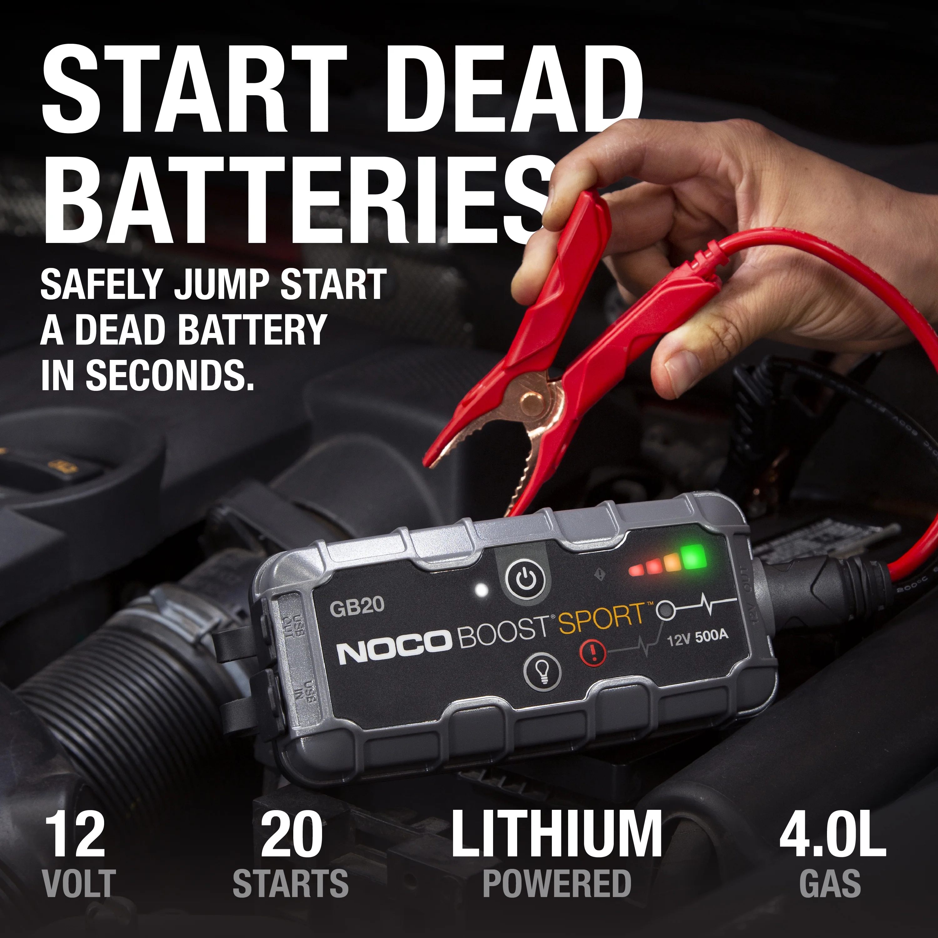 NOCO Boost GB20: 500A 12V UltraSafe Portable Lithium Jump Starter - Image 5