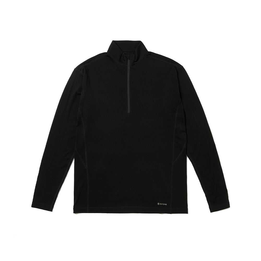 Snow Peak - Pull Demi-zip Laine - Noir
