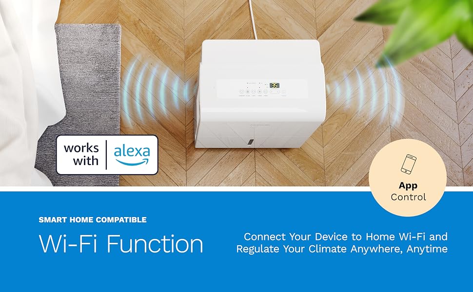 hOmeLabs Dehumidifier 50 pint smart home compatible app control
