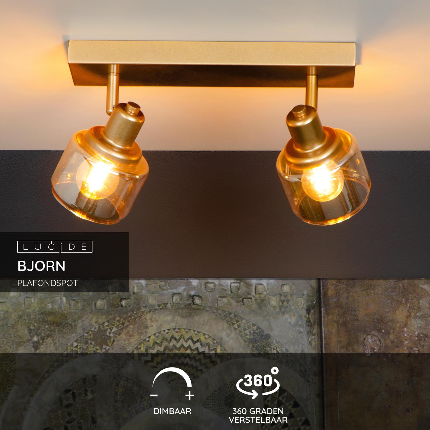 Lucide BJORN Plafondspot - Mat Goud   Messing