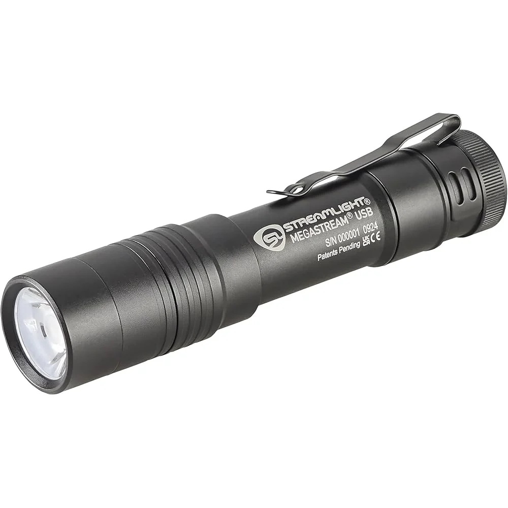 Streamlight MegaStream USB Rechargeable EDC Flashlight, 1800-Lumen, Black - 66210