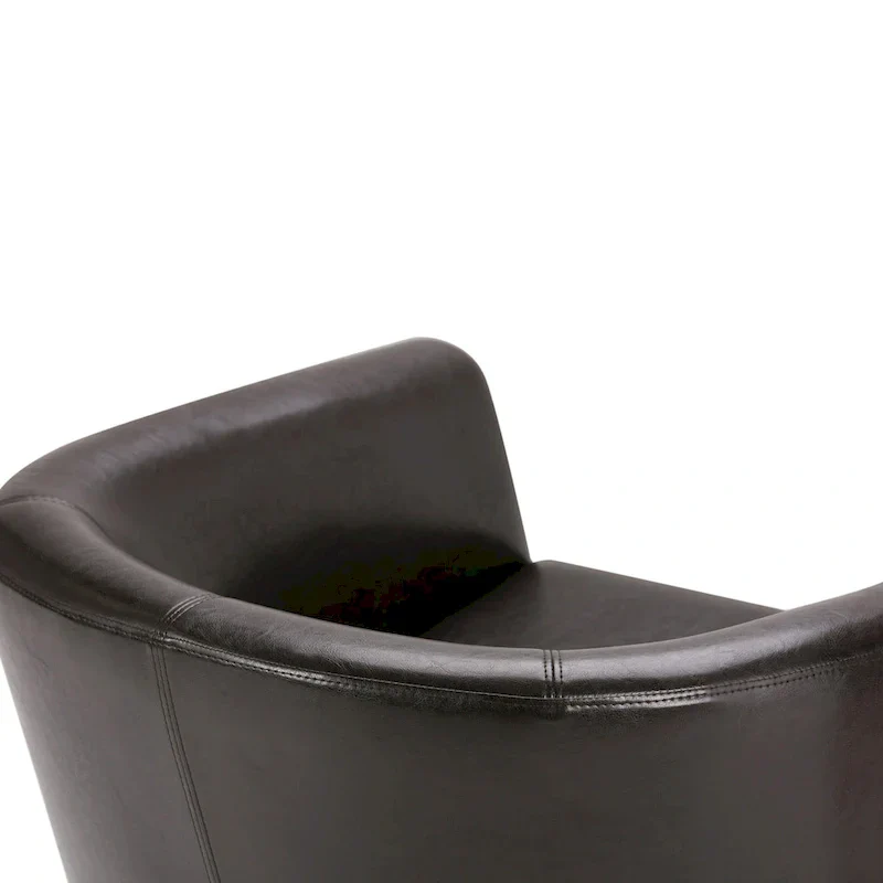 Modern Tub Accent Chair with Upholstered Seat and Wooden Legs