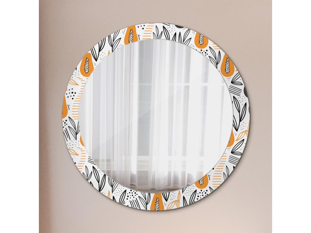 Espejo redondo decorativo - Papayas - 80 cm