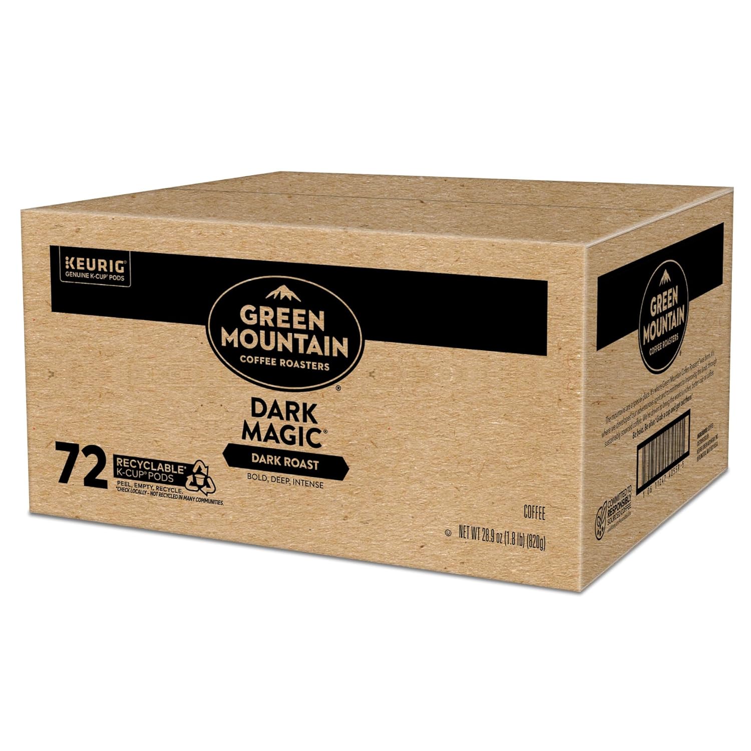 Green Mountain Coffee Roasters Dark Magic Keurig Single-Serve K-Cup Pods. Dark Roast Coffee. 72 Count