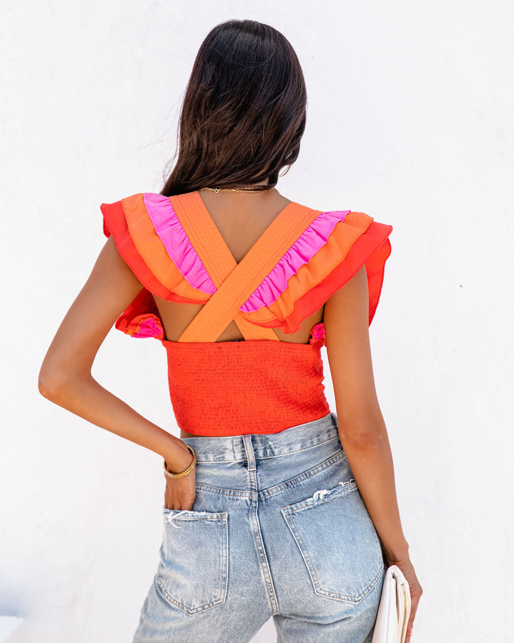 Catarina Cotton Ruffle Crop Top - FINAL SALE - Se7enfashion