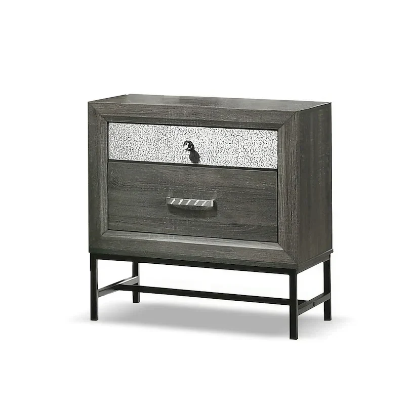 Contemporary Grey 6-Piece Platform Bedroom Set by Furniture of America - Heinisk Collection