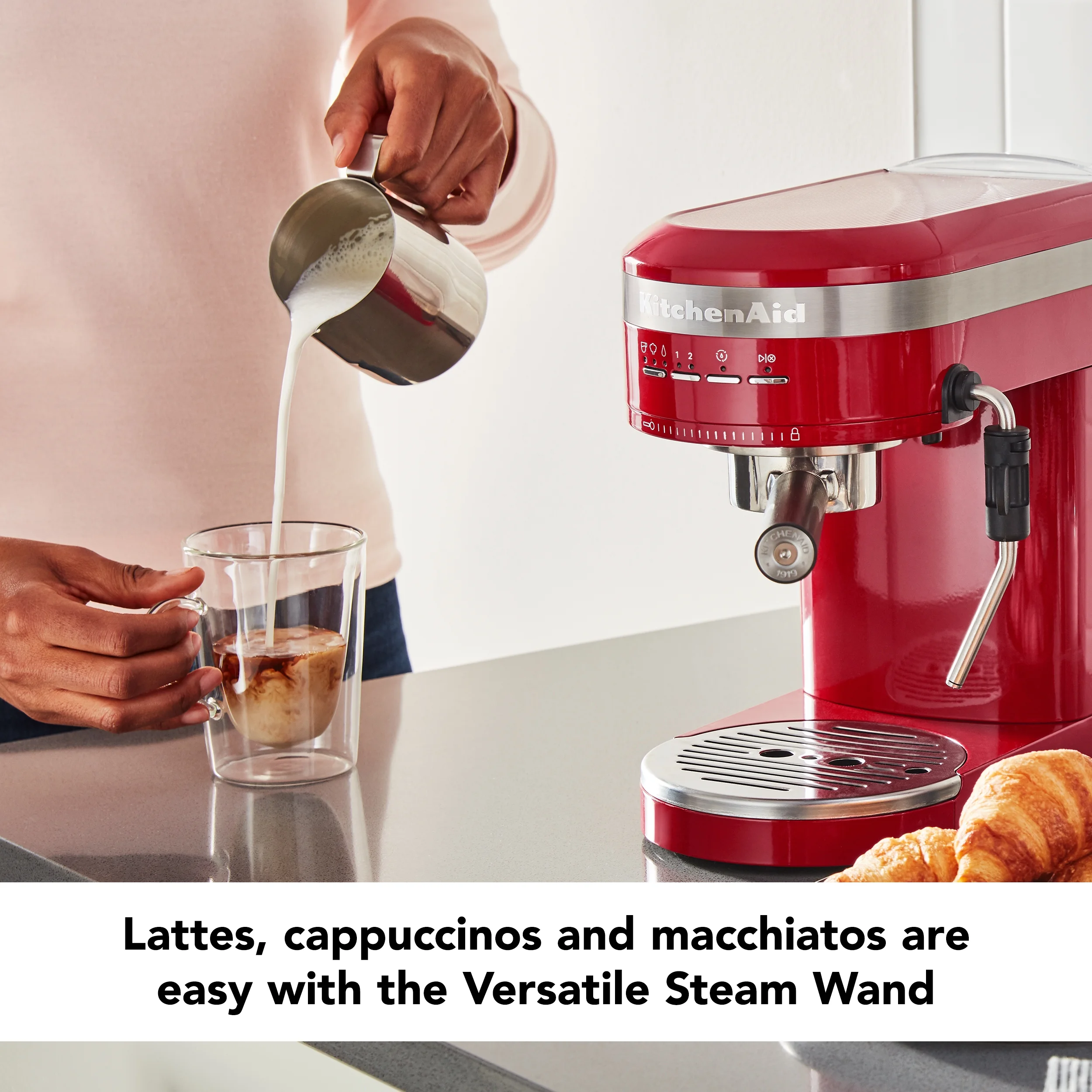 KitchenAid Metal Semi-Automatic Espresso Machine, Empire Red, KES6503 - Image 4