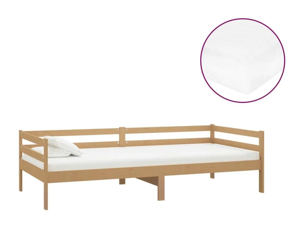 Sofá cama y colchón Banakdecoracion maciza marrón miel 90x200 cm 31857WQWV