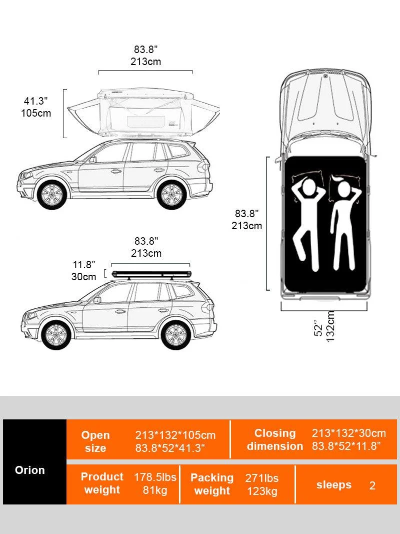 Naturnest Rooftop Tent Hard Shell,Roof Top Tent Hardshell Rooftop Tents for Van Jeep Suv Truck Car Tents for Camping Suv Tent for Car (Green) - Image 3