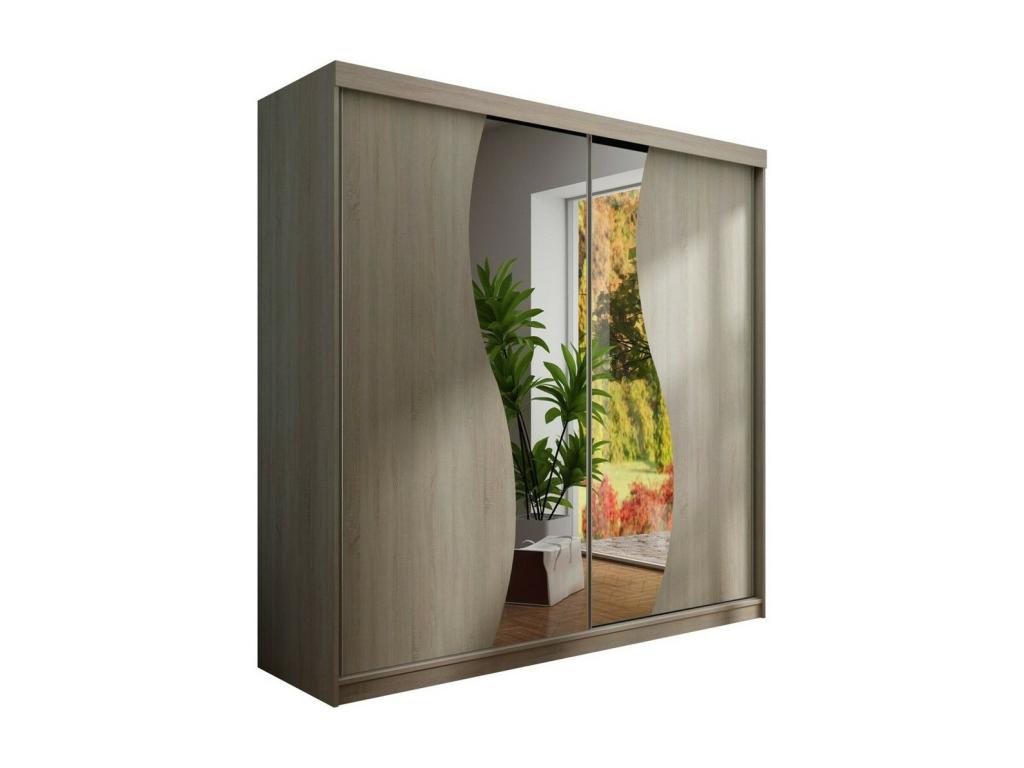 Armario Dover 105, Roble Sonoma, 200x200x62cm, Puertas de armario: Correderas