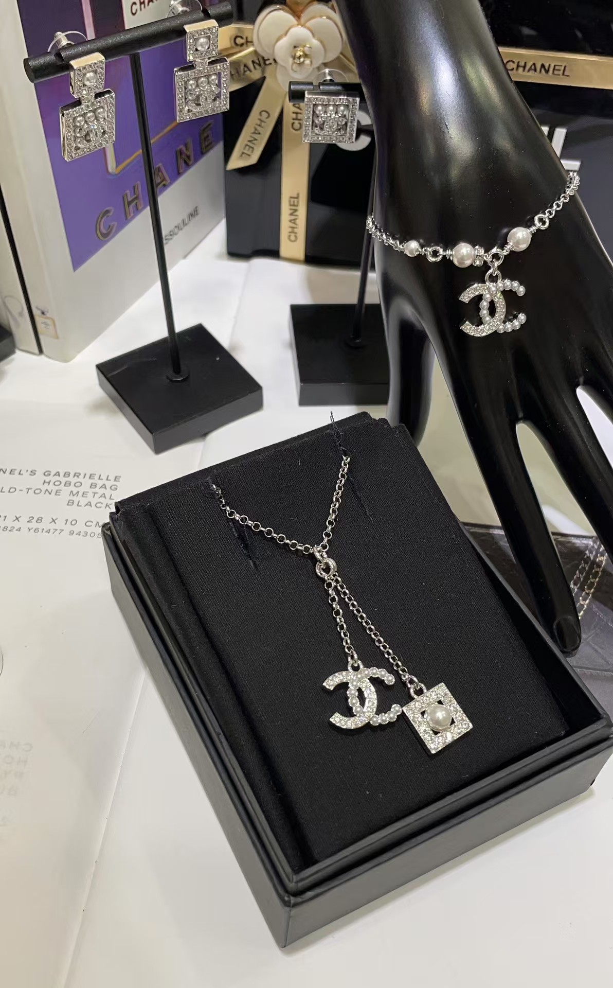 Chanel Two Pendants Drop Y Necklace - Original Replica Club
