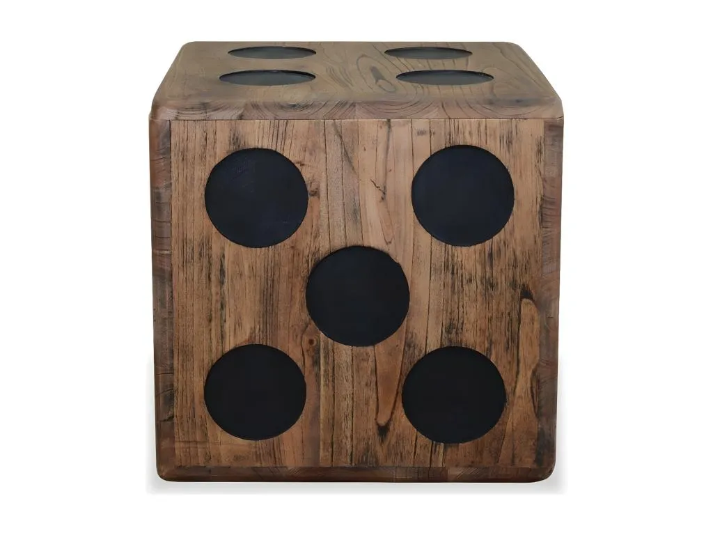 Caja de almacenamiento madera mindi 40x40x40 cm diseño de dado marrón awb2177977