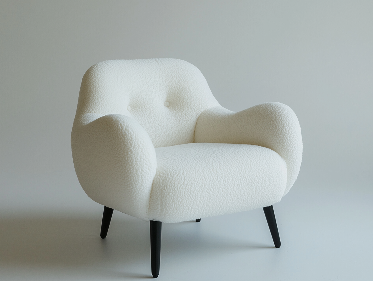 Sofá de terciopelo blanco contemporáneo para sala de estar