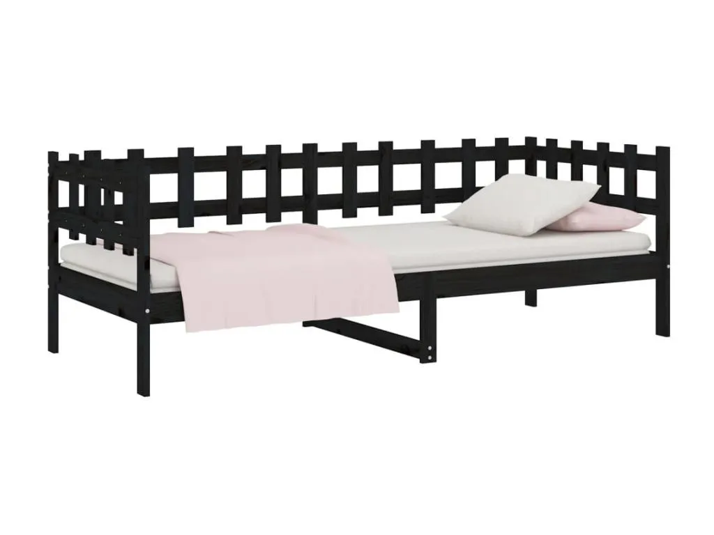 Sofá cama sin colchón Mueblestop maciza de Mueblestop negro 80x200 cm 29697LWLP