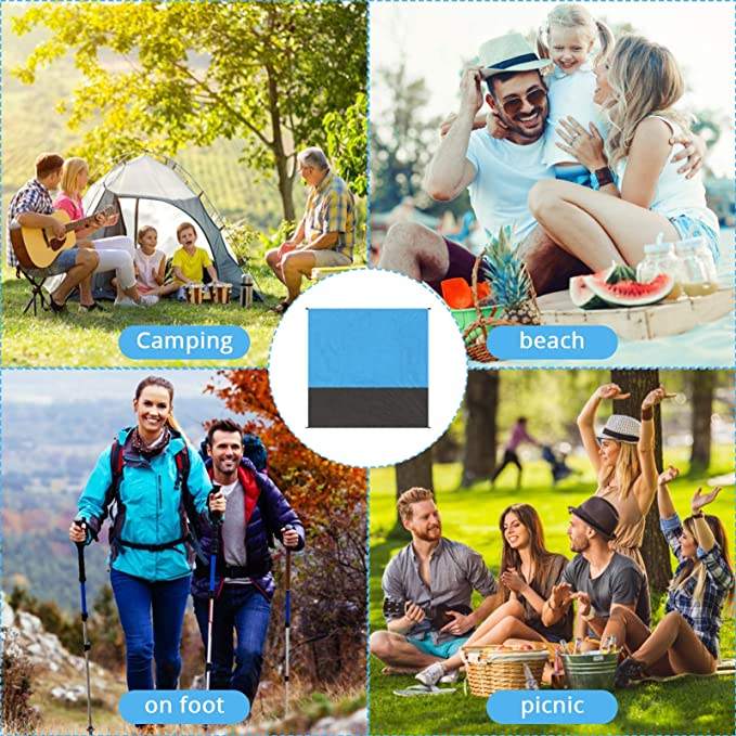 Waterproof Pocket Beach Blanket Easily Fits Into Small Bag Water Resistant Outdoor Beach Mat