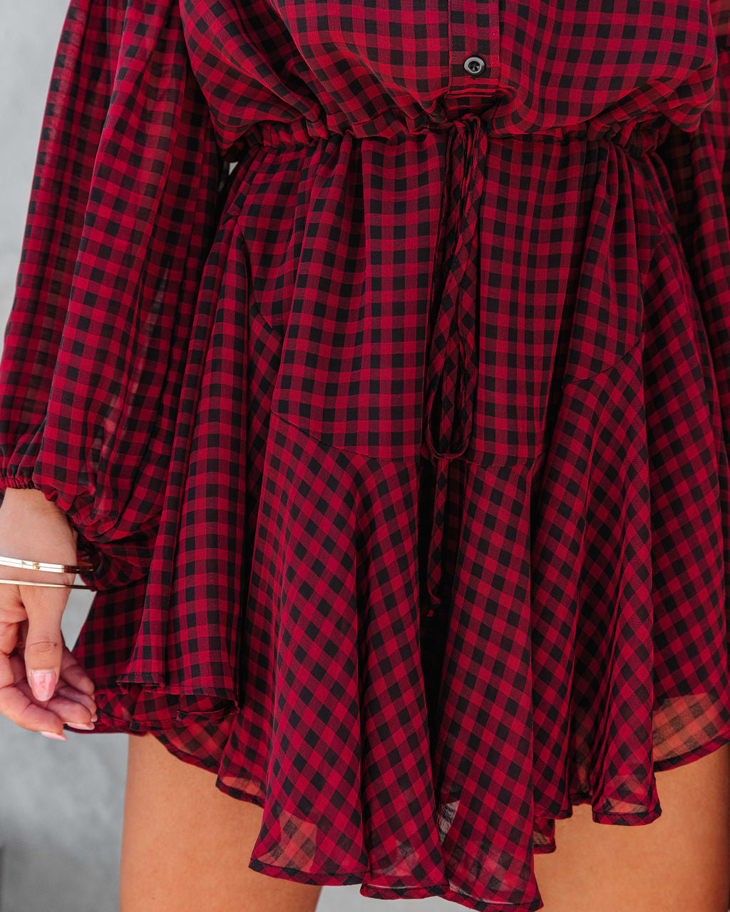 Manchester Adjustable Balloon Sleeve Dress - Se7enfashion