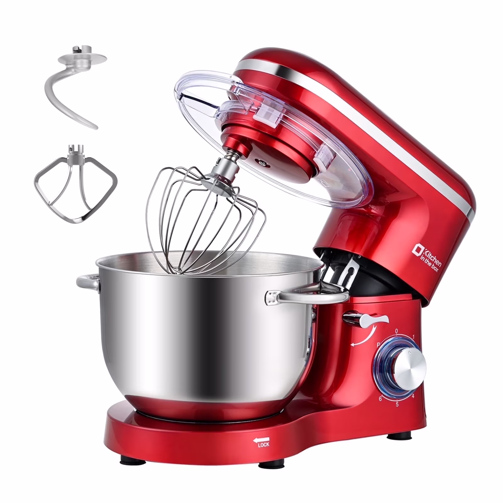 Kitchen in the box Tilt-Head Stand Mixer, Electric Kitchen Mixer with 6.5QT Stainless Steel Bowl, 660W Food Mixer with 6-Speed, Black - Image 9