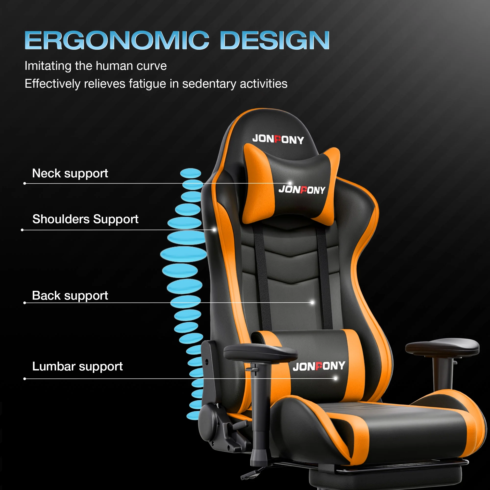 JONPONY Big and Tall 500LBS Gaming Chair, Ergonomic Design, Gamer Chair PU Leather with Footrest and Lumbar Support, High Back Office Chair Support 8 Hours Long Sitting, Computer Chair,Red - Image 28