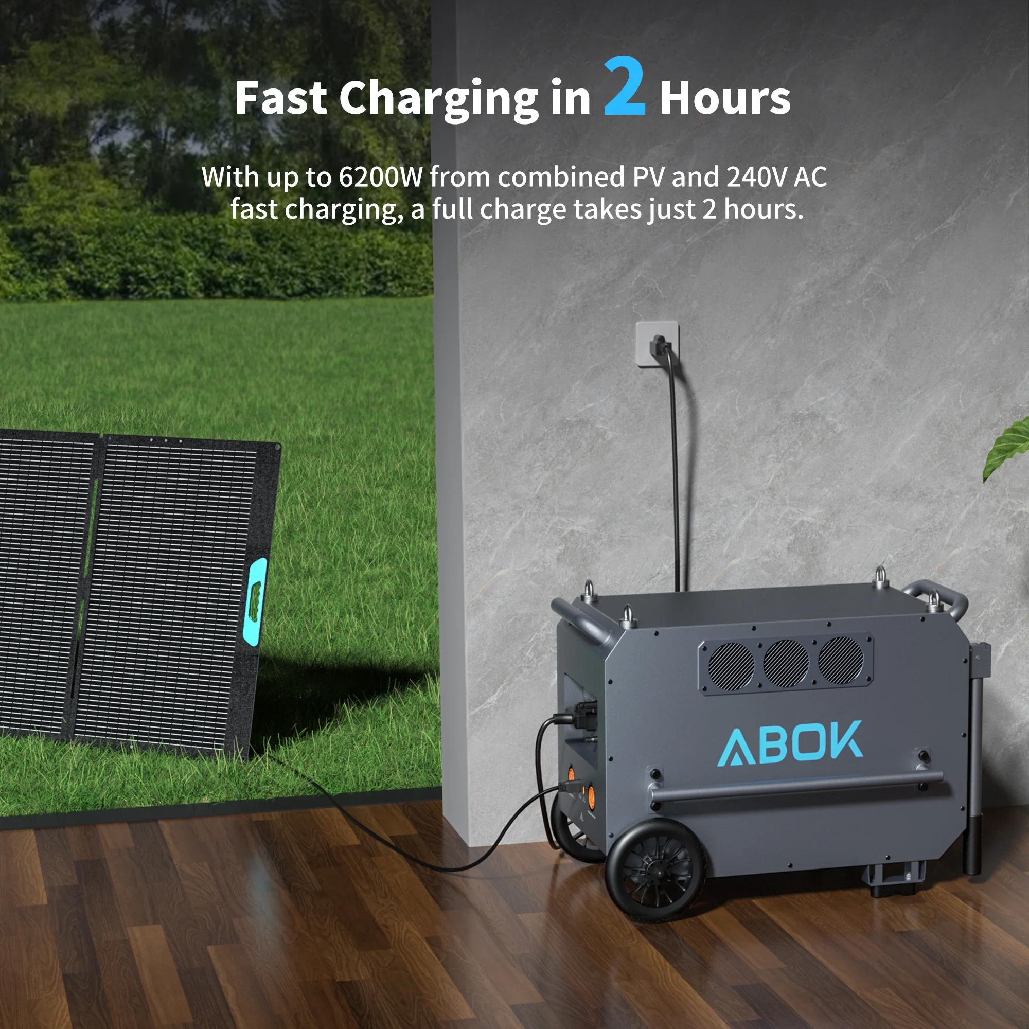 ABOK 7200W Portable Power Station: 9792Wh LiFePO4 Beast for Blackouts, Heavy-Duty Jobs & Outdoor Activities like Camping - Image 2