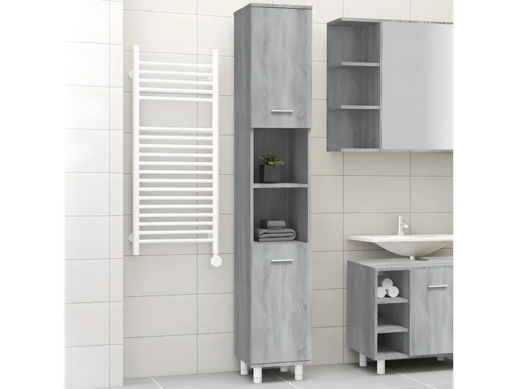 Patriciabaezcasa Armario de baño Patriciabaezcasa contrachapada gris Patriciabaezcasa 30x30x179 cm